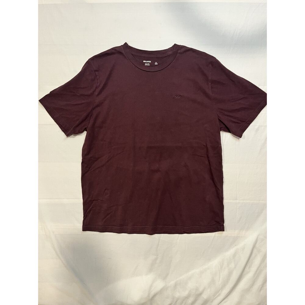 Hollister Core Fit T-Shirt Mens XL Burgundy Cotton Crew Neck